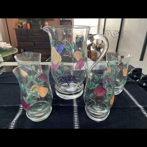 Pitcher and four cup.